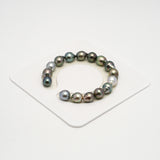 16pcs Green Mix 9-10mm - CL/SB AAA/AA Quality Tahitian Pearl Bracelet BR2209 HL3