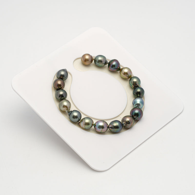 17pcs "High Luster" Multicolor 8-9mm - CL/SB AAA Quality Tahitian Pearl Bracelet BR2179 HL3