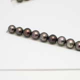 46pcs Brown 8-10mm - SR/NR AAA Quality Tahitian Pearl Drilled Necklace NL1575 CMP4