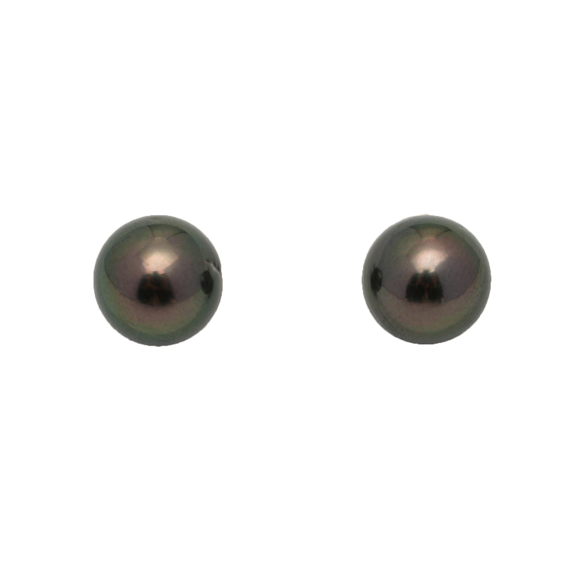 2pcs "High Luster" Green Cherry 9.7-9.8mm - RSR AAA/AA Quality Tahitian Pearl Pair ER1754 OR13