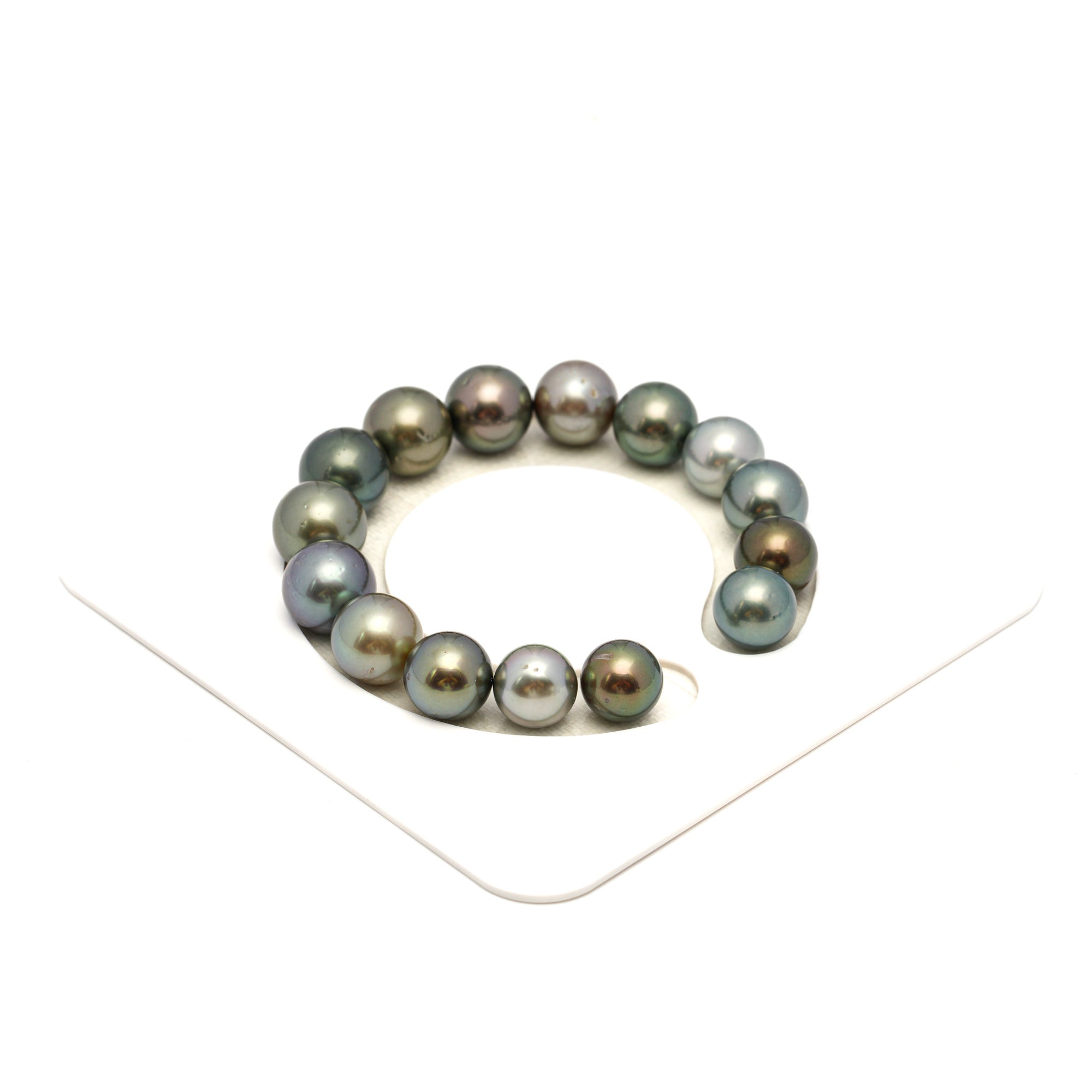 15pcs Multicolor 10-12mm - RSR AA/A Quality Tahitian Pearl Bracelet BR2383 OR12