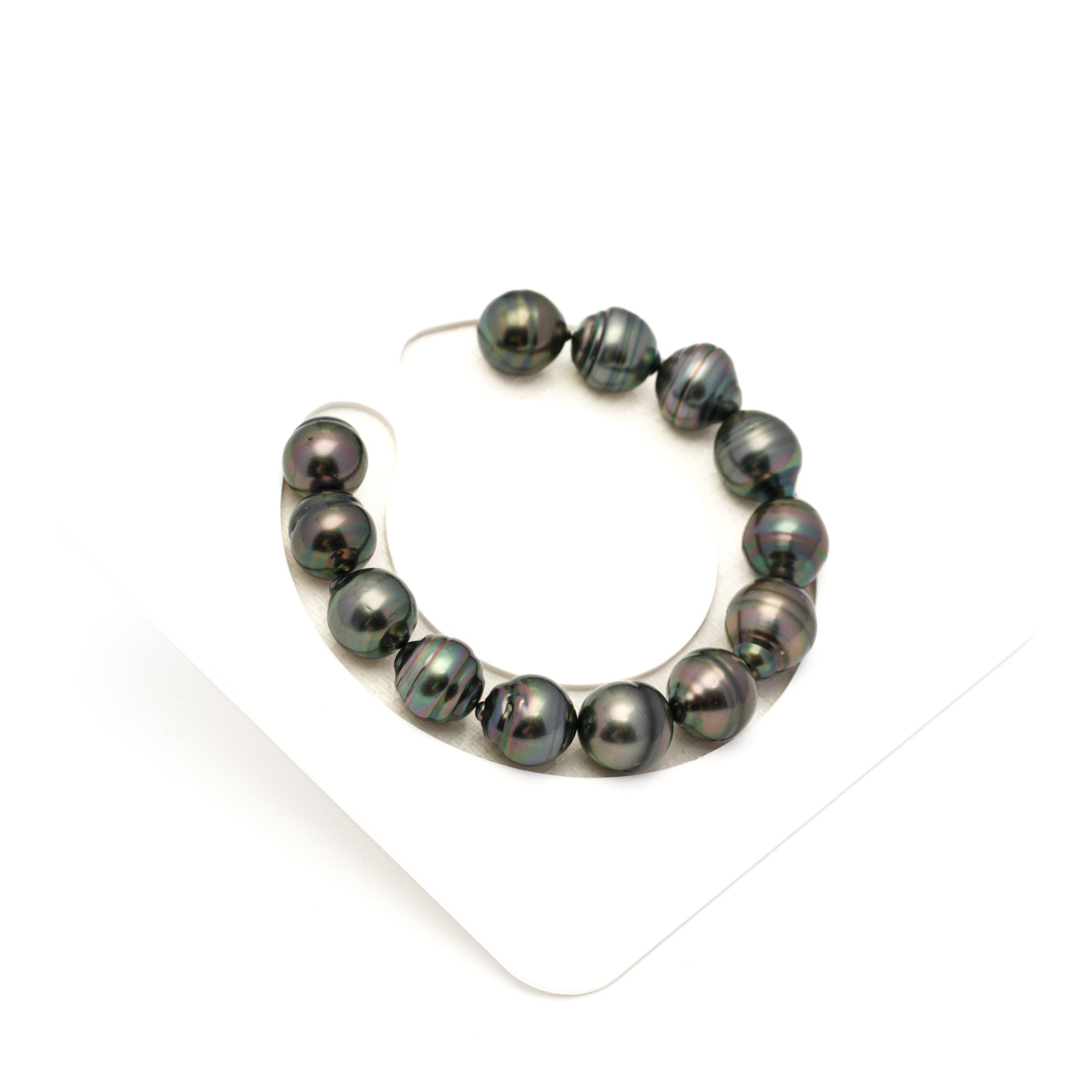 13pcs Green Cherry 11-12mm - CL/SB AAA Quality Tahitian Pearl Bracelet BR2454 LP1