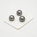 3pcs Green 12.5-12.8mm - SR AAA/AA Quality Tahitian Pearl Trio Set ER1559 A101