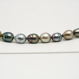 34pcs "High Luster" Multicolor 9-11mm - SB AAA/AA Quality Tahitian Pearl Necklace NL1563 HL3