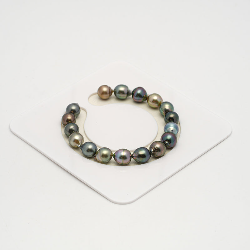 17pcs "High Luster" Multicolor 8-9mm - CL/SB AAA Quality Tahitian Pearl Bracelet BR2179 HL3