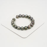 18pcs Green Mix 9-11mm - SR/NR AA/AAA Quality Tahitian Pearl Bracelet BR2213 OR10