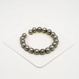 19pcs Olive Green 9-10mm - SR/NR AAA/AA Quality Tahitian Pearl Bracelet BR2224 OR10