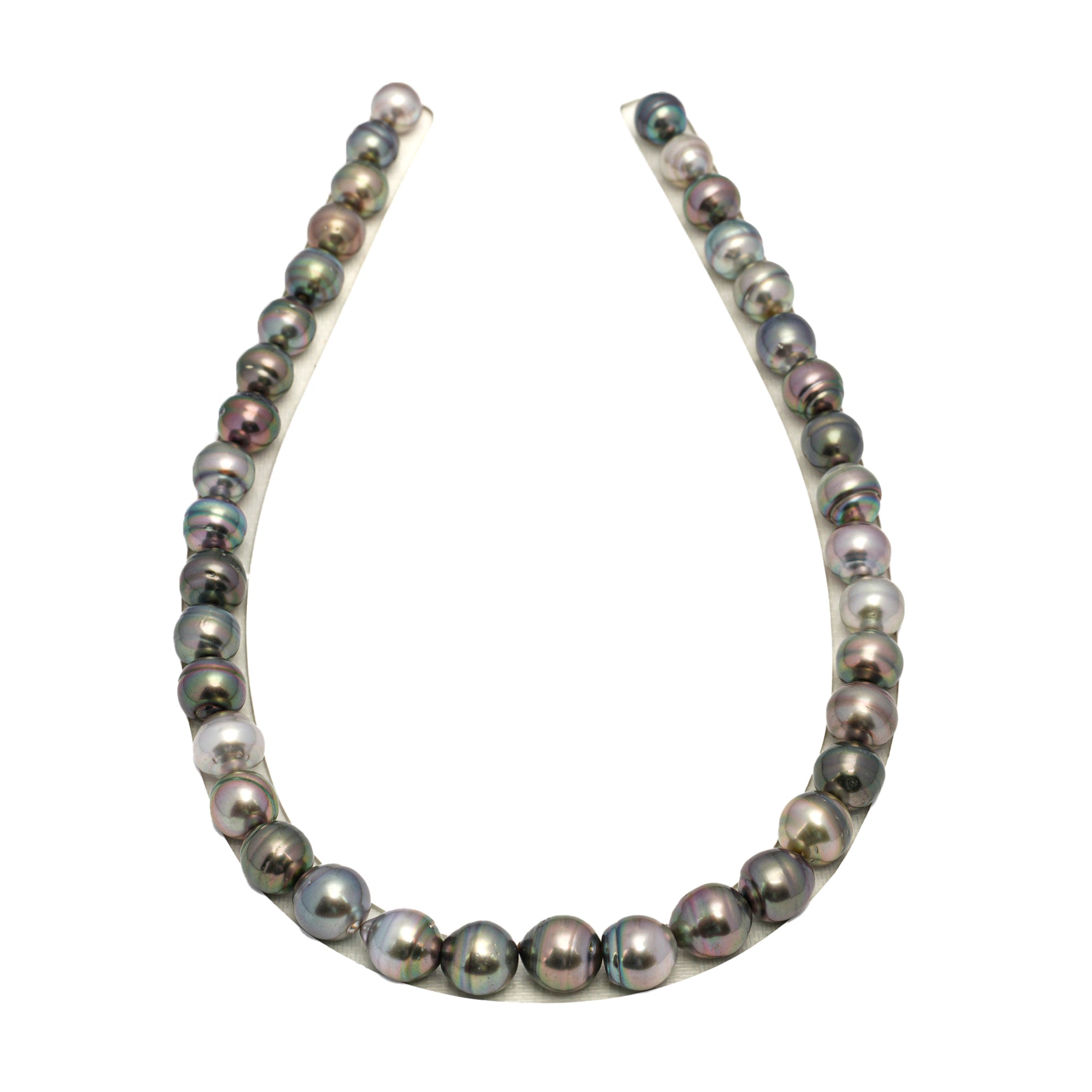 38pcs "High Luster" Multicolor 9-12mm - CL/SB AAA/AA Quality Tahitian Pearl Necklace NL1682 CMP9