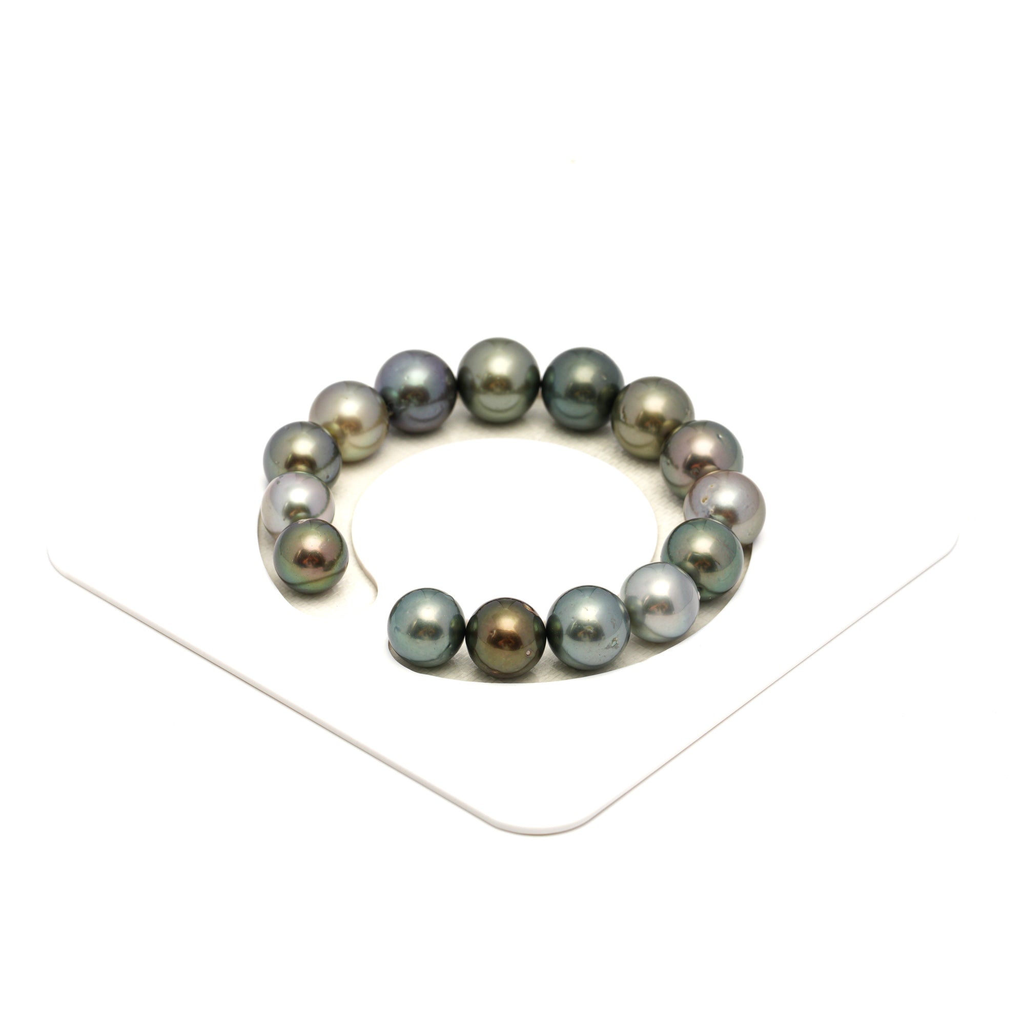 15pcs Multicolor 10-12mm - RSR AA/A Quality Tahitian Pearl Bracelet BR2383 OR12