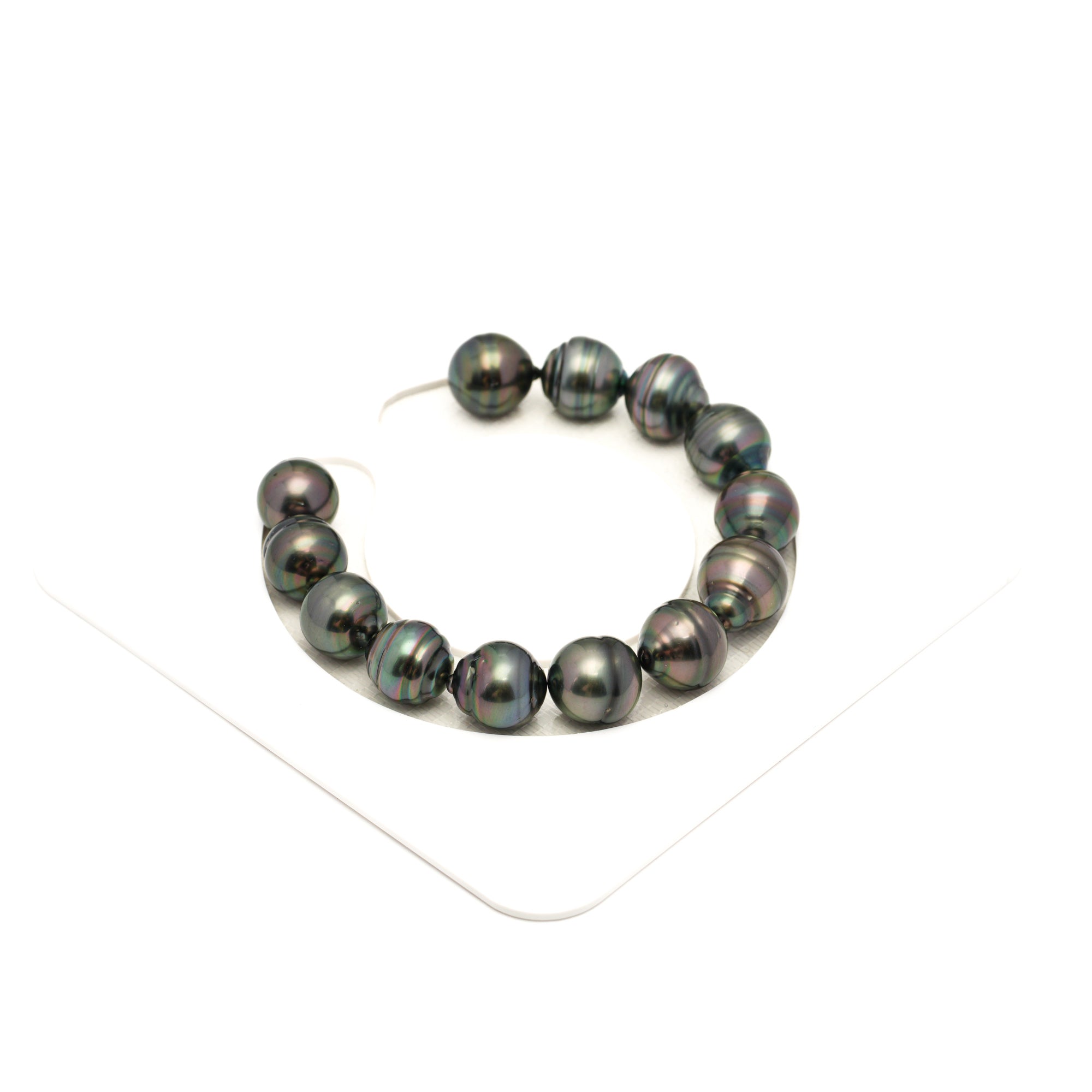 13pcs Green Cherry 11-12mm - CL/SB AAA Quality Tahitian Pearl Bracelet BR2454 LP1