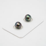 2pcs Green 8.5-8.7mm - CL AAA/AA Quality Tahitian Pearl Pair ER1395 OR7