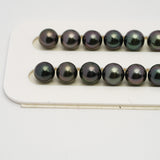 41pcs "High Luster" Dark Purple 8-11mm - SR/NR AAA Quality Tahitian Pearl Necklace NL1537 OR6