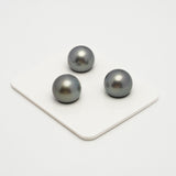 3pcs Green 12.5-12.8mm - SR AAA/AA Quality Tahitian Pearl Trio Set ER1559 A101