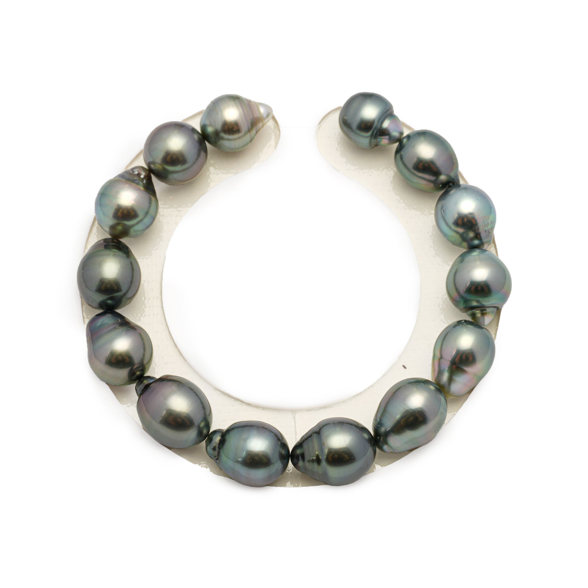 14pcs Green 10-11mm - SB AAA Quality Tahitian Pearl Bracelet BR2210 HL3