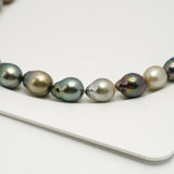 34pcs "High Luster" Multicolor 9-11mm - SB AAA/AA Quality Tahitian Pearl Necklace NL1563 HL3