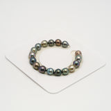 17pcs "High Luster" Multicolor 8-9mm - CL/SB AAA Quality Tahitian Pearl Bracelet BR2179 HL3