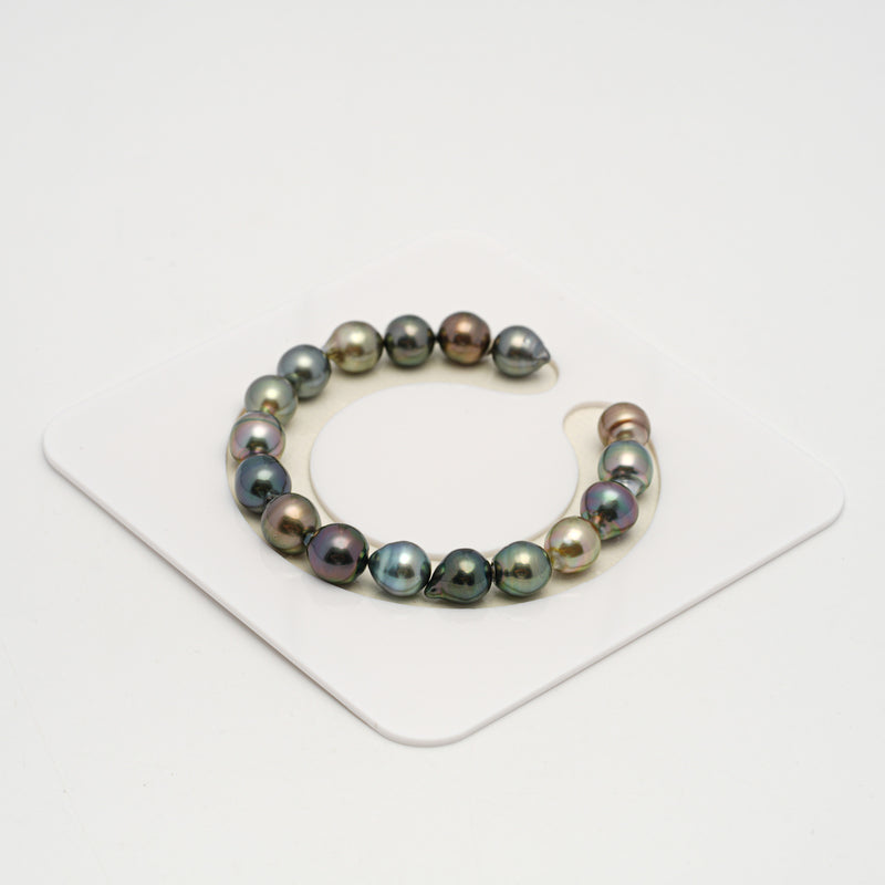 17pcs "High Luster" Multicolor 8-9mm - CL/SB AAA Quality Tahitian Pearl Bracelet BR2179 HL3