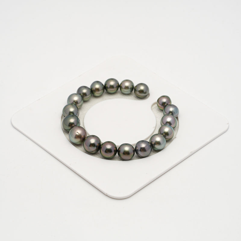 18pcs Green Mix 9-11mm - SR/NR AA/AAA Quality Tahitian Pearl Bracelet BR2213 OR10