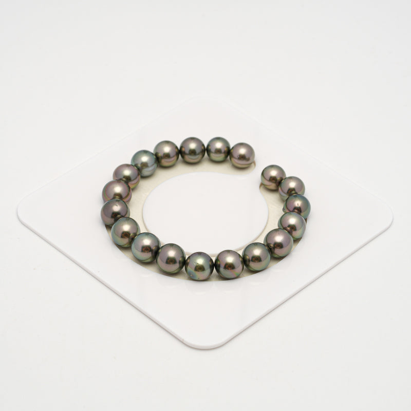 19pcs Olive Green 9-10mm - SR/NR AAA/AA Quality Tahitian Pearl Bracelet BR2224 OR10