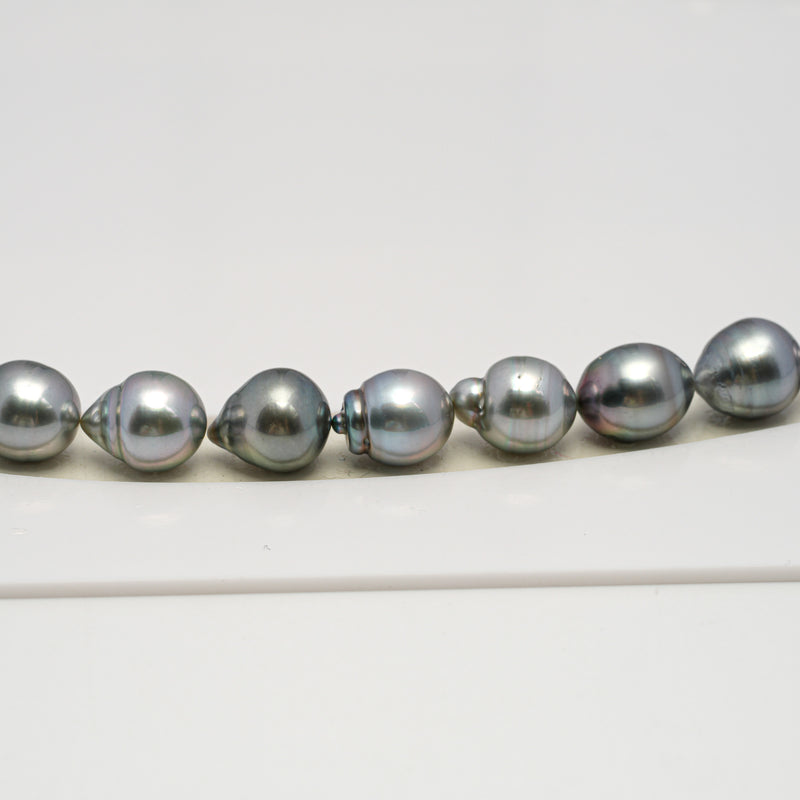 40pcs "High Luster" Silver Mix 8-10mm - CL/SB AAA/AA Quality Tahitian Pearl Necklace NL1596 HL2