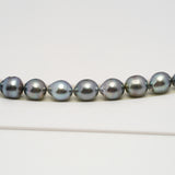 45pcs Light Blue 8-11mm - SB AA/AAA Quality Tahitian Pearl Necklace NL1609 HL2