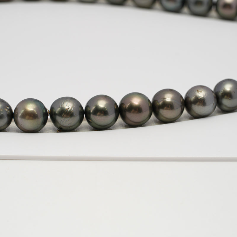 38pcs Green 11-12mm - SR/NR AA/A Quality Tahitian Pearl Necklace NL1623 THMIX3