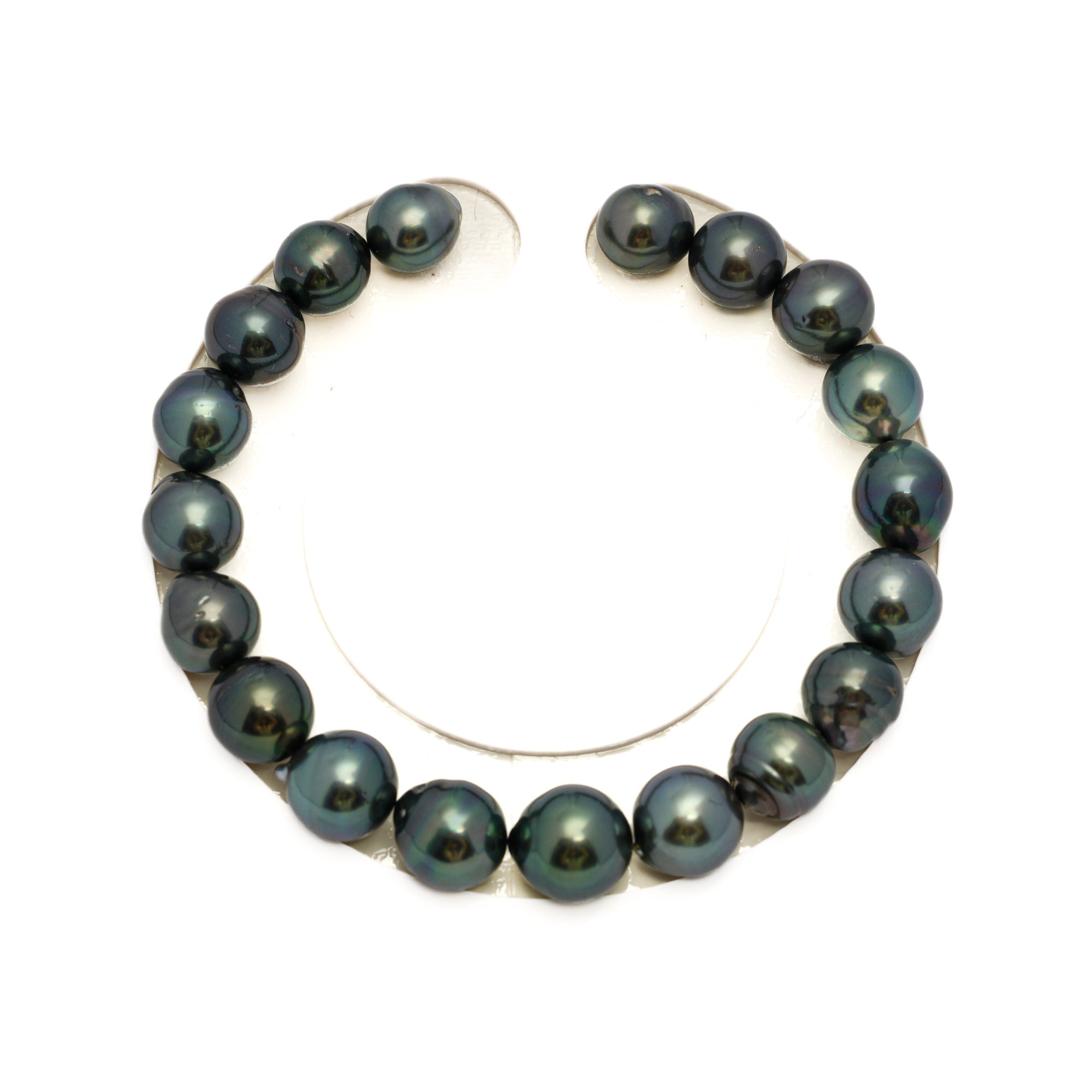 19pcs Green 8-10mm - SB AAA/AA Quality Tahitian Pearl Bracelet BR2289 HL4