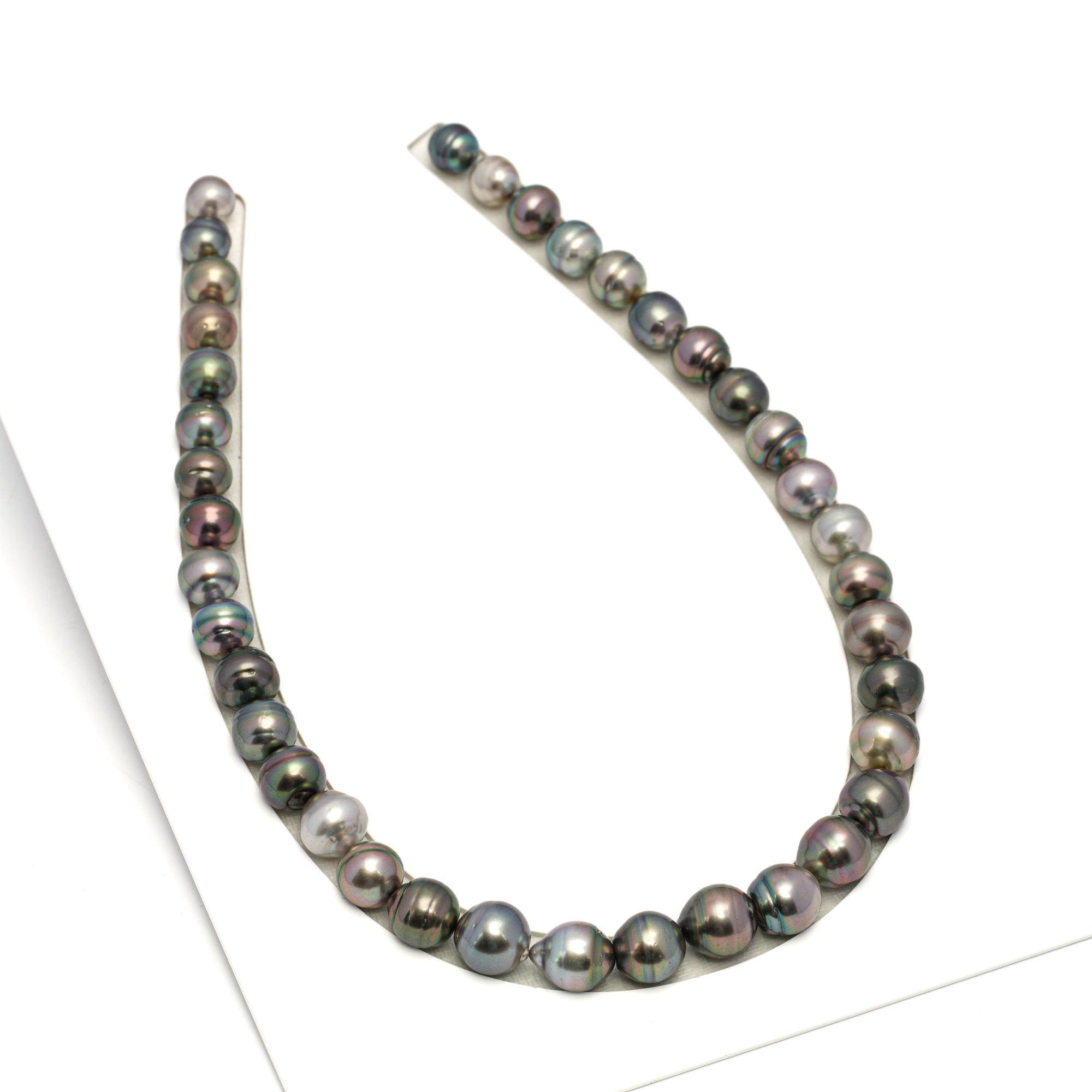 38pcs "High Luster" Multicolor 9-12mm - CL/SB AAA/AA Quality Tahitian Pearl Necklace NL1682 CMP9