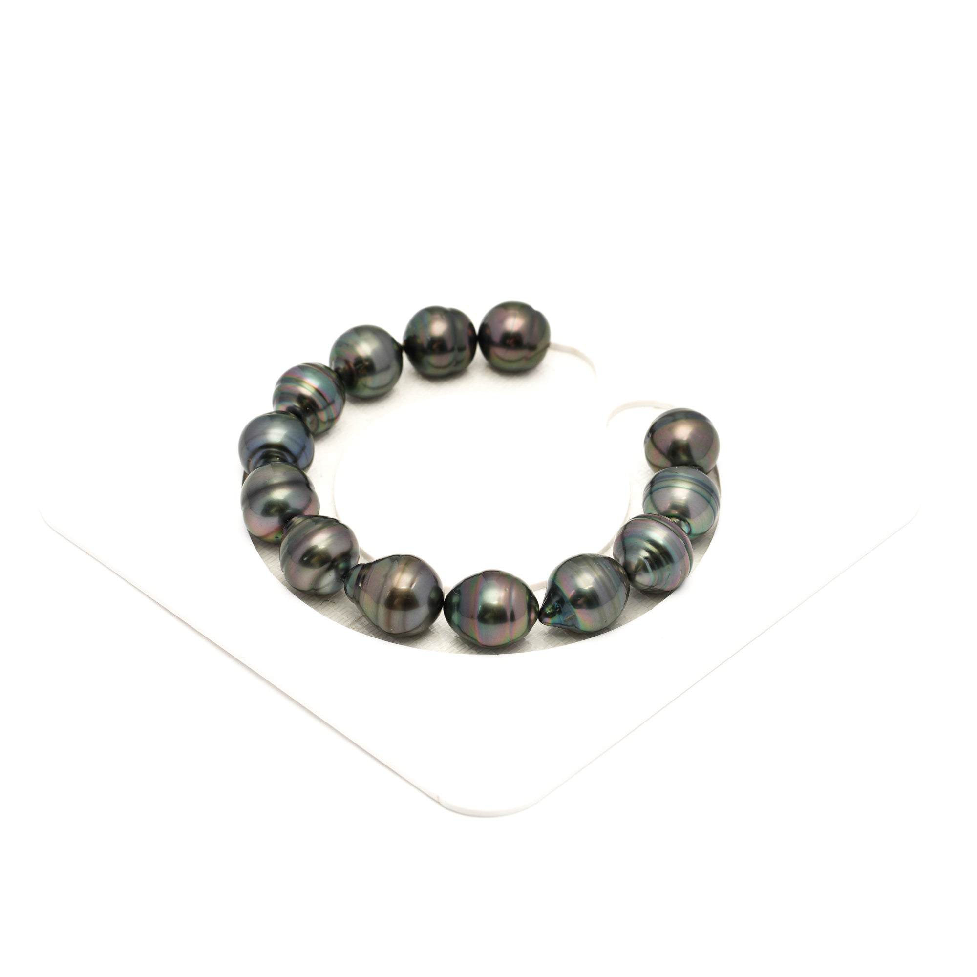 13pcs Green Cherry 11-12mm - CL/SB AAA Quality Tahitian Pearl Bracelet BR2454 LP1