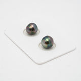 2pcs Green 8.5-8.7mm - CL AAA/AA Quality Tahitian Pearl Pair ER1395 OR7