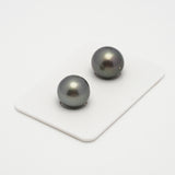 2pcs Green 11.4-11.5mm - SR/NR AAA/AA Quality Tahitian Pearl Pair ER1540 A101