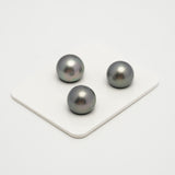 3pcs Green 12.5-12.8mm - SR AAA/AA Quality Tahitian Pearl Trio Set ER1559 A101