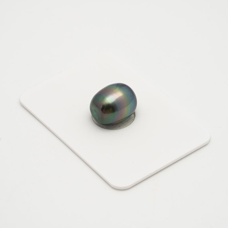 1pcs "High Luster" Blue Green 10.9mm - SB AAA/AA Quality Tahitian Pearl Single LP1907 HL1