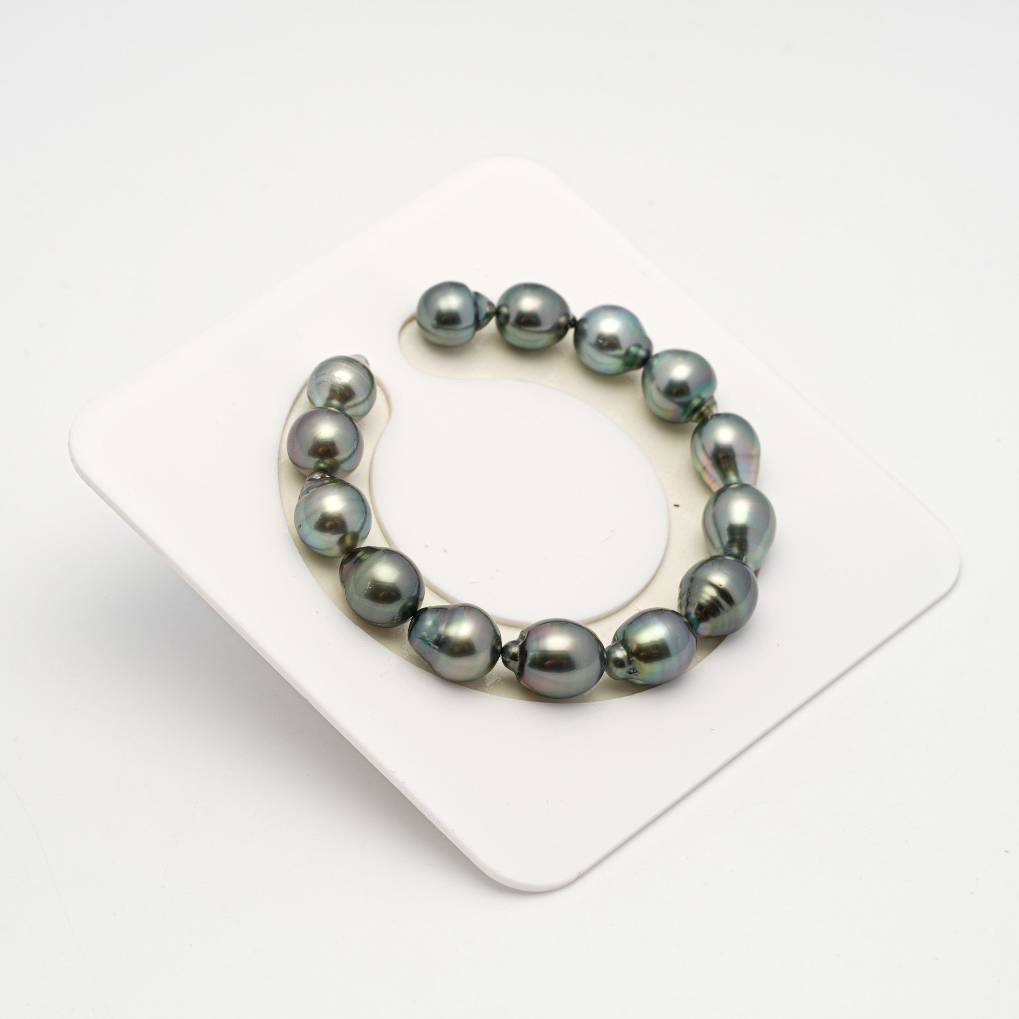 14pcs Green 10-11mm - SB AAA Quality Tahitian Pearl Bracelet BR2210 HL3