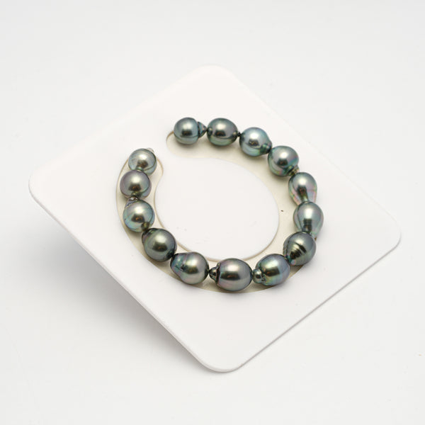 14pcs Green 10-11mm - SB AAA Quality Tahitian Pearl Bracelet BR2210 HL3