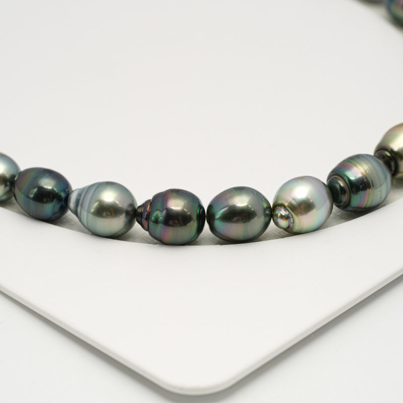 34pcs "High Luster" Multicolor 9-11mm - SB AAA/AA Quality Tahitian Pearl Necklace NL1563 HL3