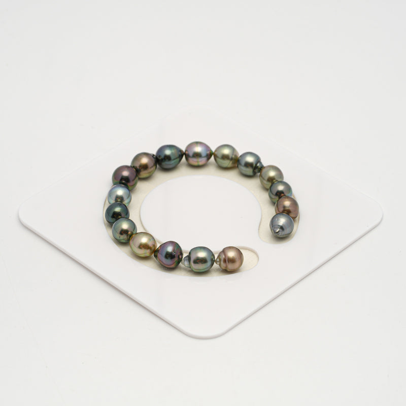 17pcs "High Luster" Multicolor 8-9mm - CL/SB AAA Quality Tahitian Pearl Bracelet BR2179 HL3