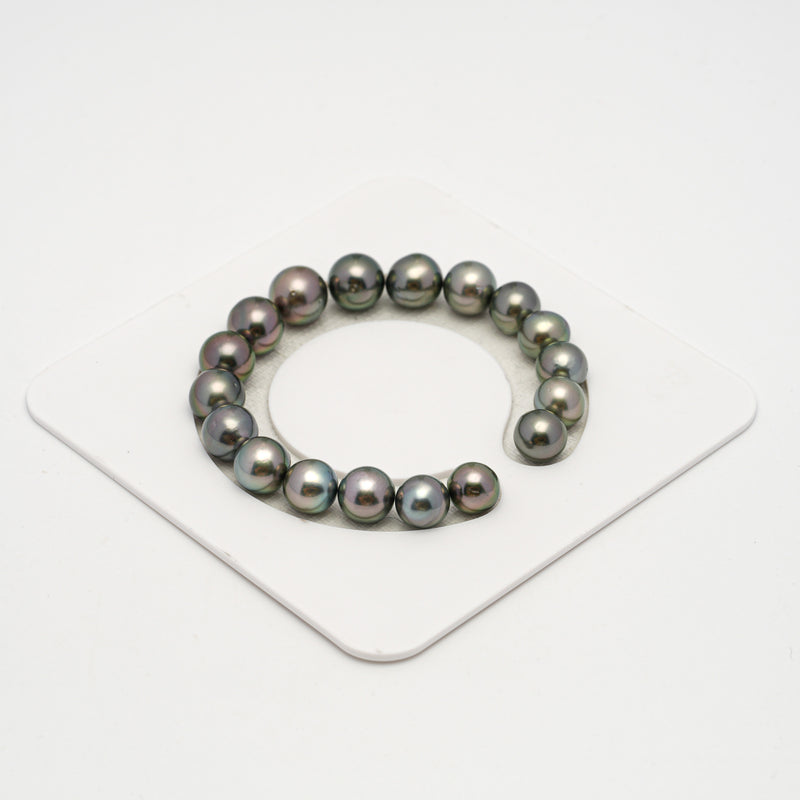 18pcs Green Mix 9-11mm - SR/NR AA/AAA Quality Tahitian Pearl Bracelet BR2213 OR10