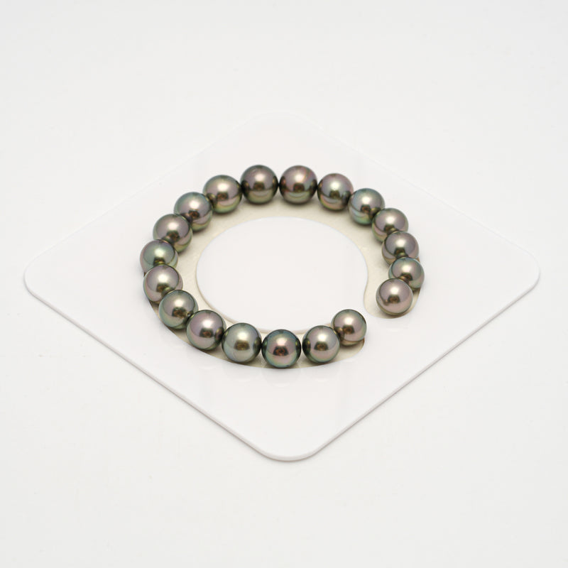 19pcs Olive Green 9-10mm - SR/NR AAA/AA Quality Tahitian Pearl Bracelet BR2224 OR10