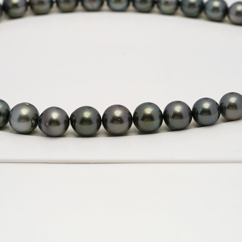 37pcs Dark 11-13mm - SR/NR AA/A Quality Tahitian Pearl Necklace NL1626 THMIX3