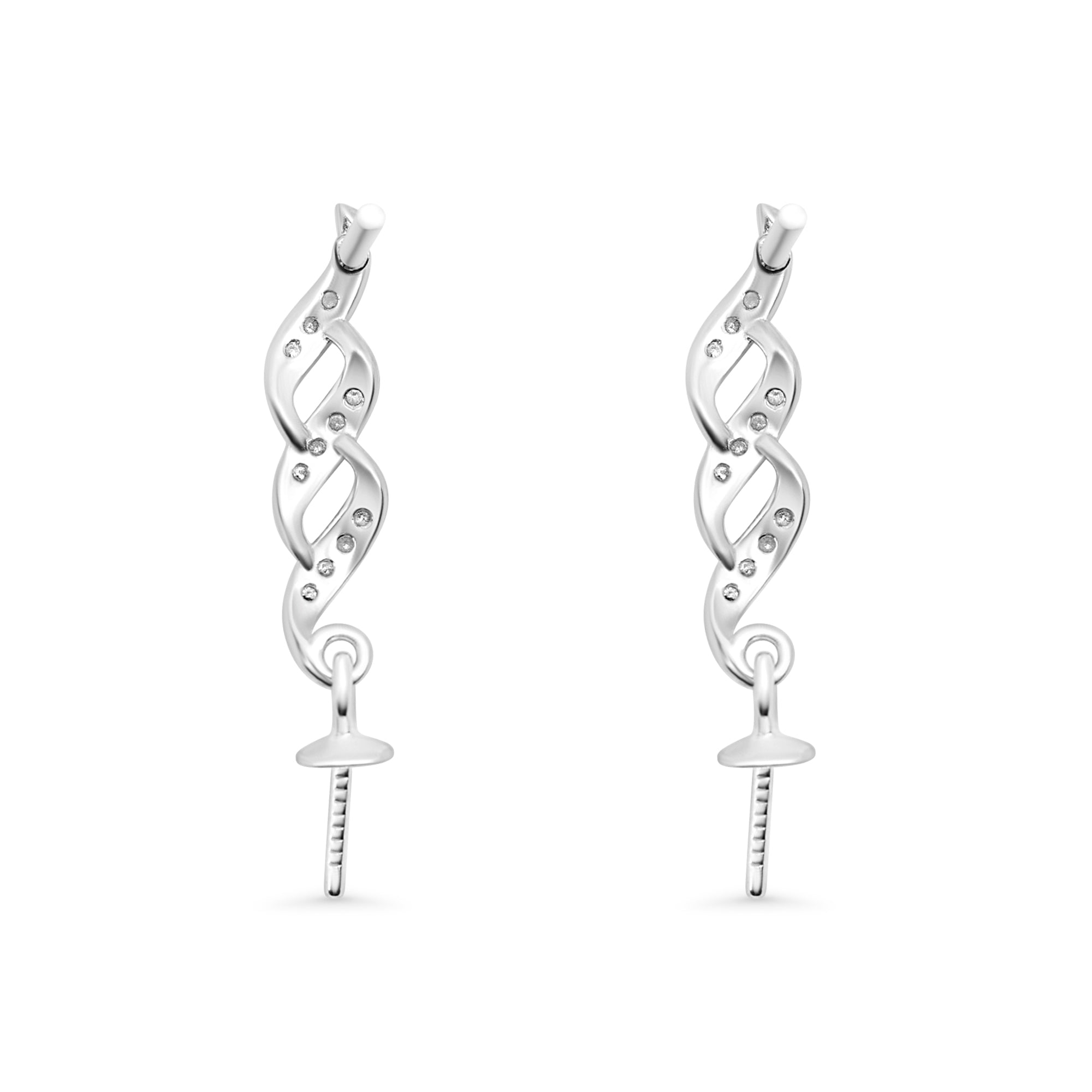 Studs Earring Bails 925 Silver for Pearl SC528