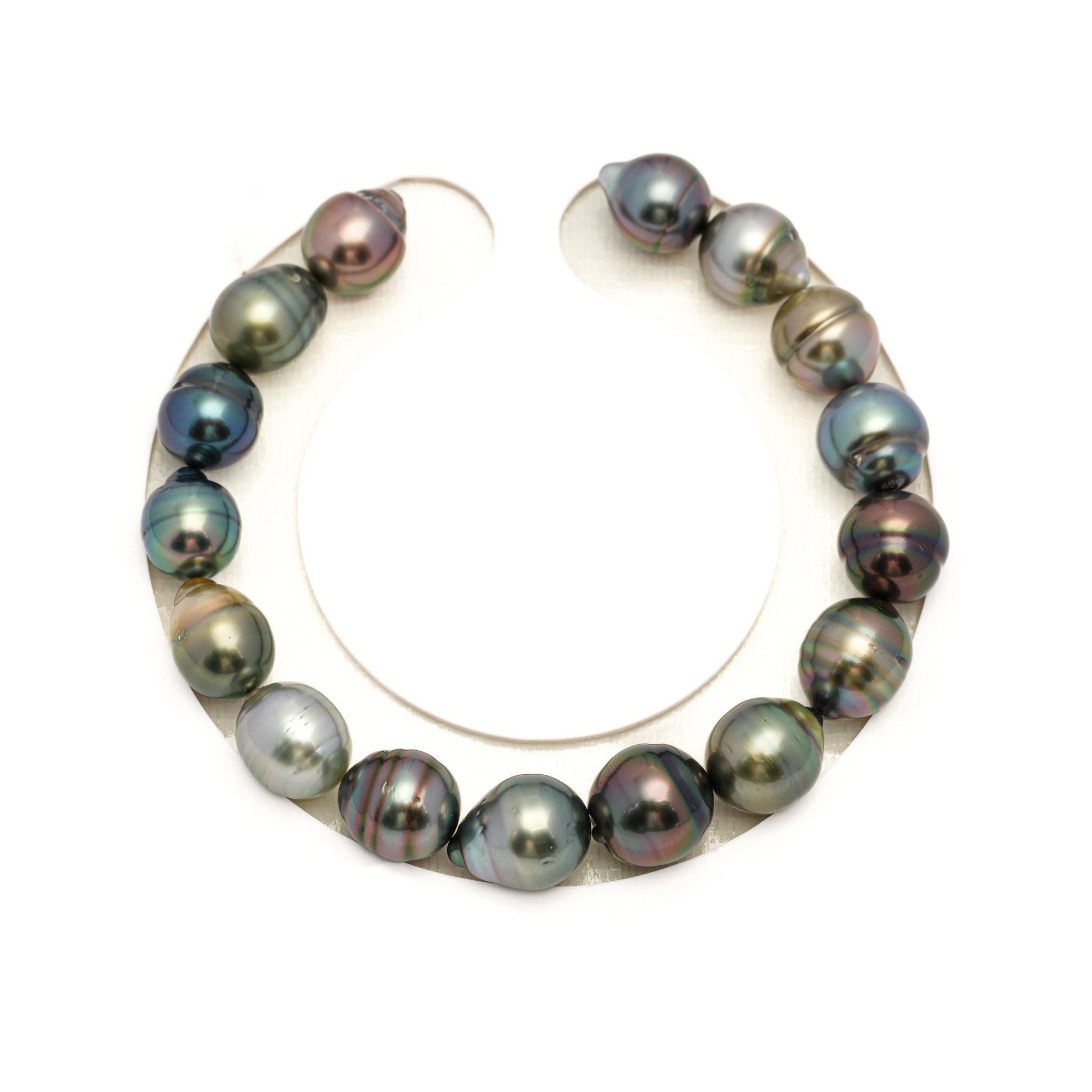 16pcs "High Luster" Multicolor 9-10mm - CL/SB AAA Quality Tahitian Pearl Bracelet BR2371 TH5