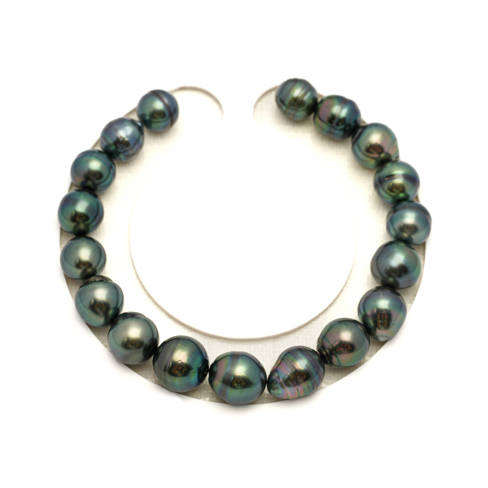 18pcs Green 8-10mm - CL/SB AAA/AA Quality Tahitian Pearl Bracelet BR2370 TH5