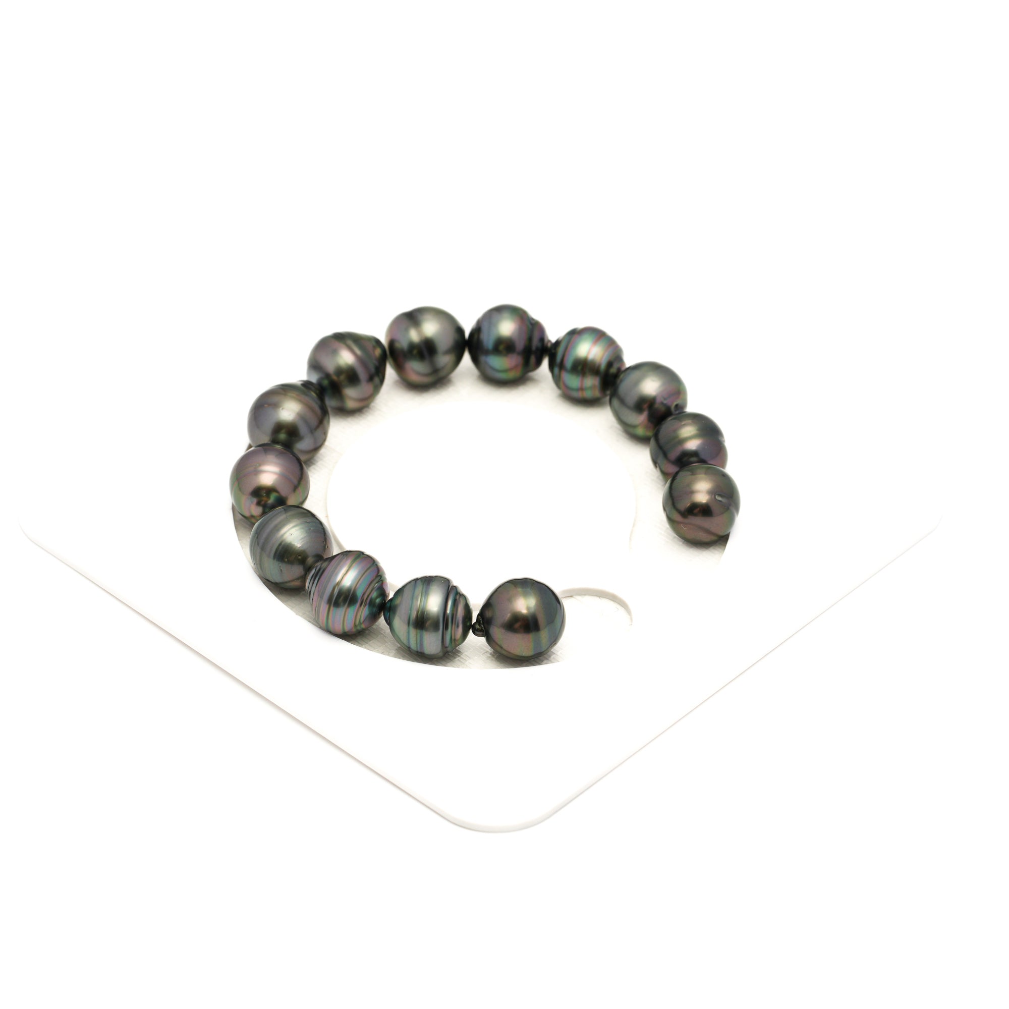 13pcs Green Cherry 11-12mm - CL/SB AAA Quality Tahitian Pearl Bracelet BR2454 LP1