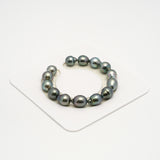 14pcs Green 10-11mm - SB AAA Quality Tahitian Pearl Bracelet BR2210 HL3