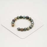 17pcs "High Luster" Multicolor 8-9mm - CL/SB AAA Quality Tahitian Pearl Bracelet BR2179 HL3