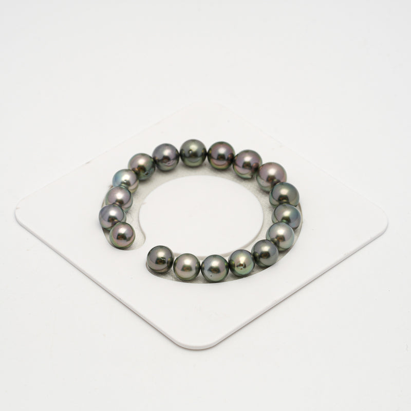 18pcs Green Mix 9-11mm - SR/NR AA/AAA Quality Tahitian Pearl Bracelet BR2213 OR10