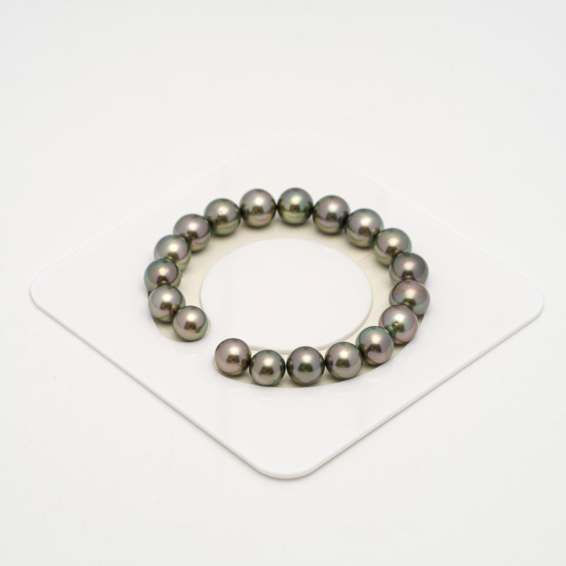 19pcs Olive Green 9-10mm - SR/NR AAA/AA Quality Tahitian Pearl Bracelet BR2224 OR10