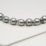 40pcs "High Luster" Silver Mix 8-10mm - CL/SB AAA/AA Quality Tahitian Pearl Necklace NL1596 HL2