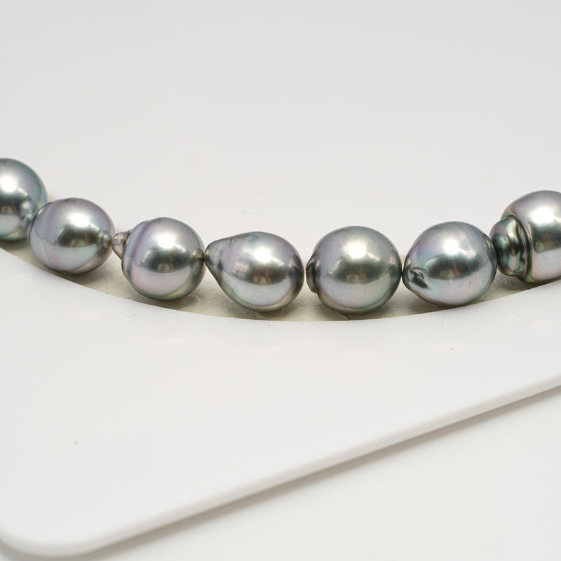 40pcs "High Luster" Silver Mix 8-10mm - CL/SB AAA/AA Quality Tahitian Pearl Necklace NL1596 HL2